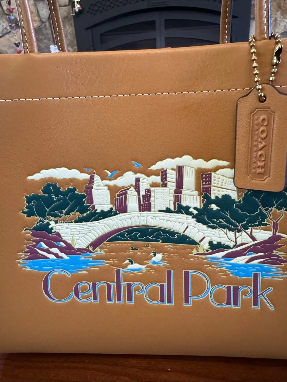 NWT Coach Glove-Tanned Leather Scenic Tote - Central Park Bridge & River. Rare - Picture 3 of 8